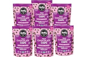 Healthy Crunch Semi-Sweet Chocolate Chips - Dairy Free & Vegan - 6 Units x 283g - Ideal for Chocolate Chip Cookies, High Prot