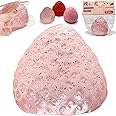 Handmade Strawberry Taba Squishy Toys, Cute Strawberry Squeeze Toys, Kawaii Strawberry Squishies Fidget Toys, Strawberry Jelly Squishy Funny Novelty Things Suitable for Office School (Glitter Pink)