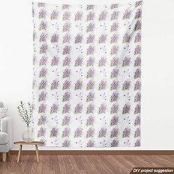 Ambesonne Violet Fabric by The Yard, Spring Themed