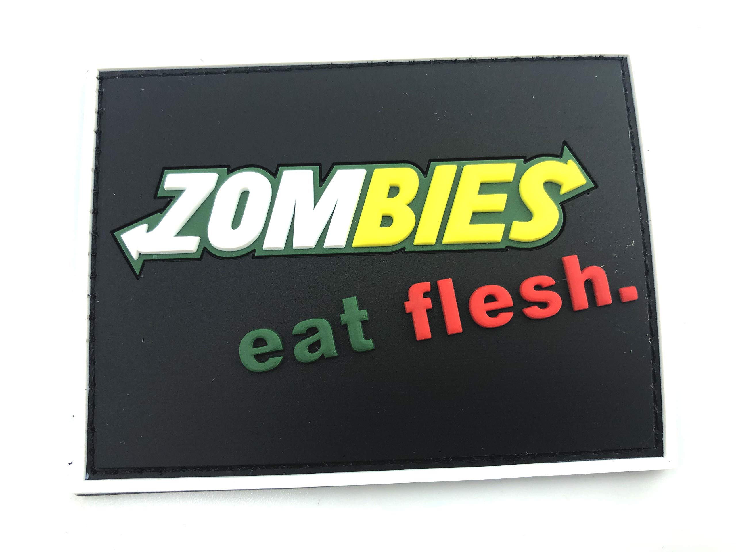 Zombies Eat Flesh Black PVC Airsoft Paintball Patch