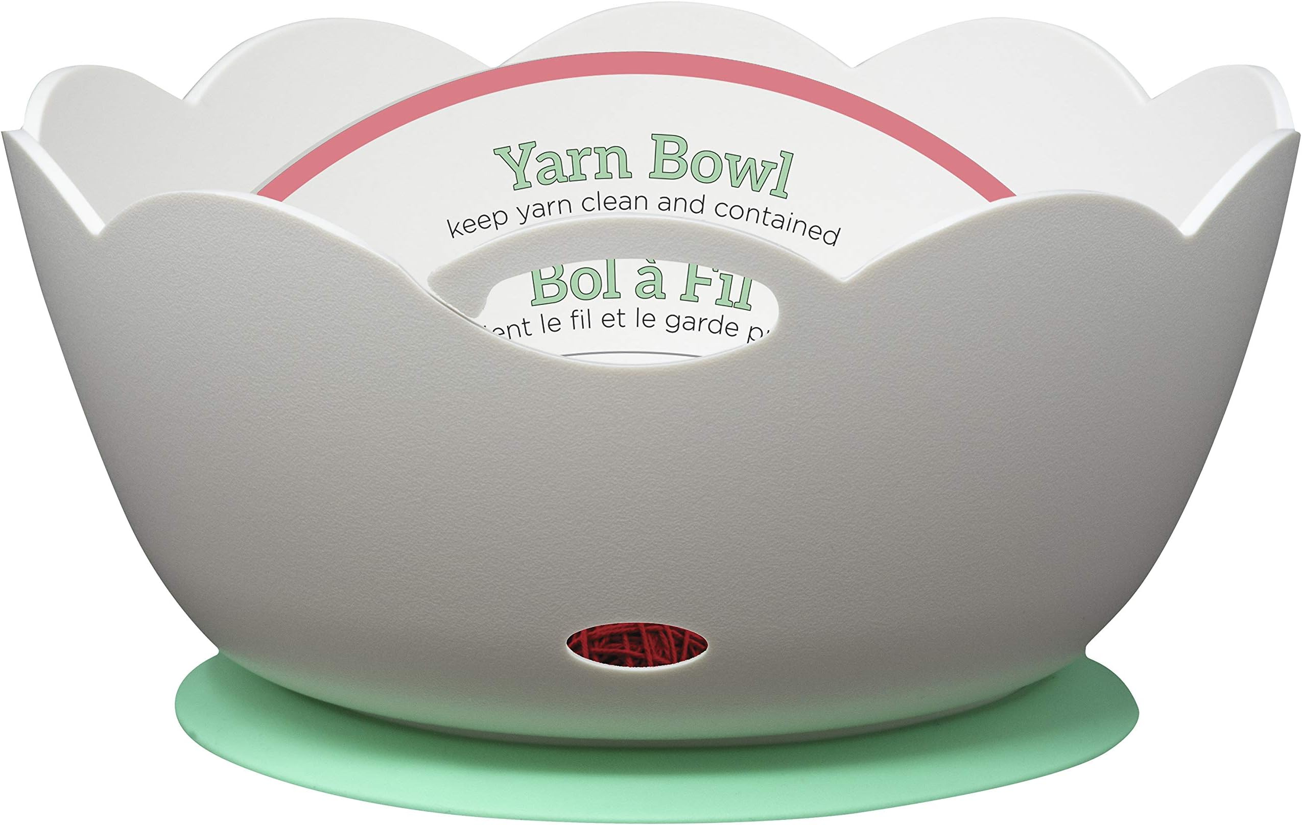 Yarn Valet Yarn Bowl Green & White