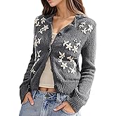 Flamingals Womens Cardigan Sweaters Button Up Long Sleeve Floral Casual Open Front 2025 Trendy Fall Sweaters