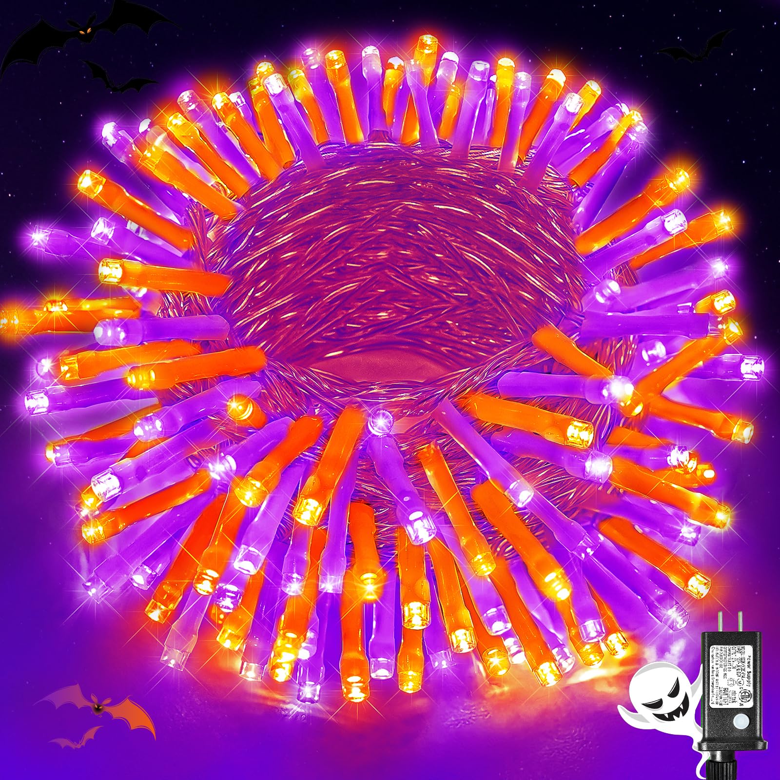 200 LED Halloween Lights Outdoor, 66ft Halloweem