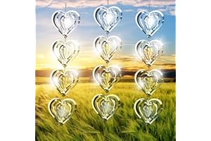 ACFUNIQUE Bird Deterren for Outside Patio,Bird Scare Devices Discs Reflectors Stainless Steel Wind Spinners Reflective Heart Metal Bird Repellen to Keep Birds Away Porch Garden Yard Sparkly Double Side Spinners