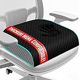 EdenDwell Seat Cushion, Memory Foam Chair Pad, Non-Slip Cushion for Office, Home, Car, Large Desk Chair Cushion, Washable Cover & Handle, Large, Black
