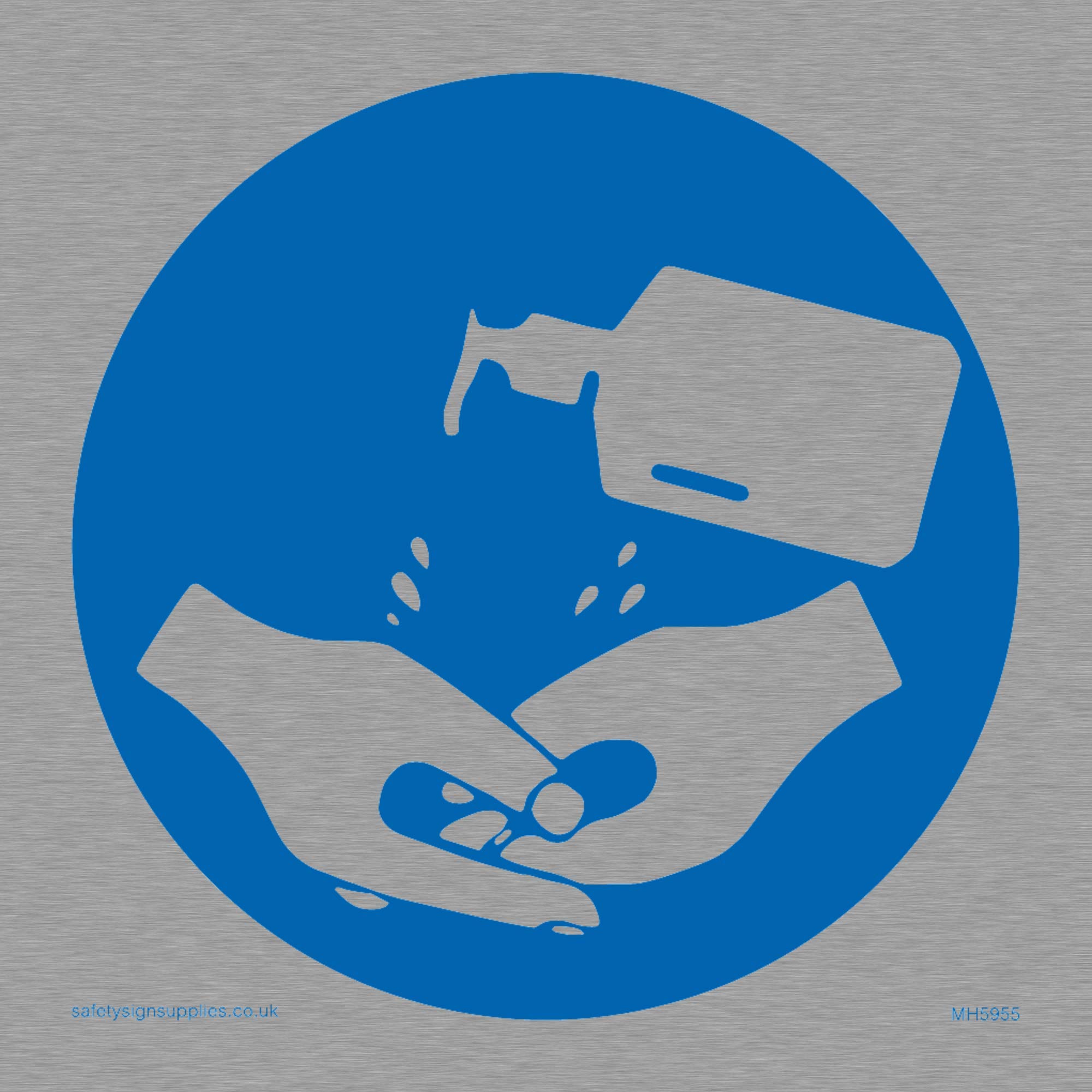 Hand sanitiser symbol sign - Stainless Steel 1mm