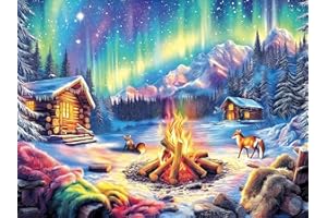 5DDIYART Northern Lights 5D DIY Diamond Painting Kits for Adults,Winter Diamond Art Kits for Beginners,Full Drill Dot Painting Gem Art Kits for Home Wall Decor11.8 x15.7 Inch