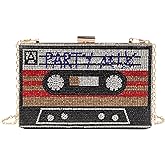 Renabro Women Retro Crossbody Bag Rhinestone Fun Unique Evening Clutch Purses for Women