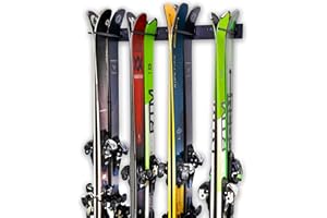 StoreYourBoard Ski Rack Wall Mount – Heavy-Duty Steel Ski Wall Mount Holds Up to 8 Pairs of Skis, Space-Saving Ski Rack for Garage, Home, or Cabin – Durable Wall Storage Organizer - Holds Up to 200lb