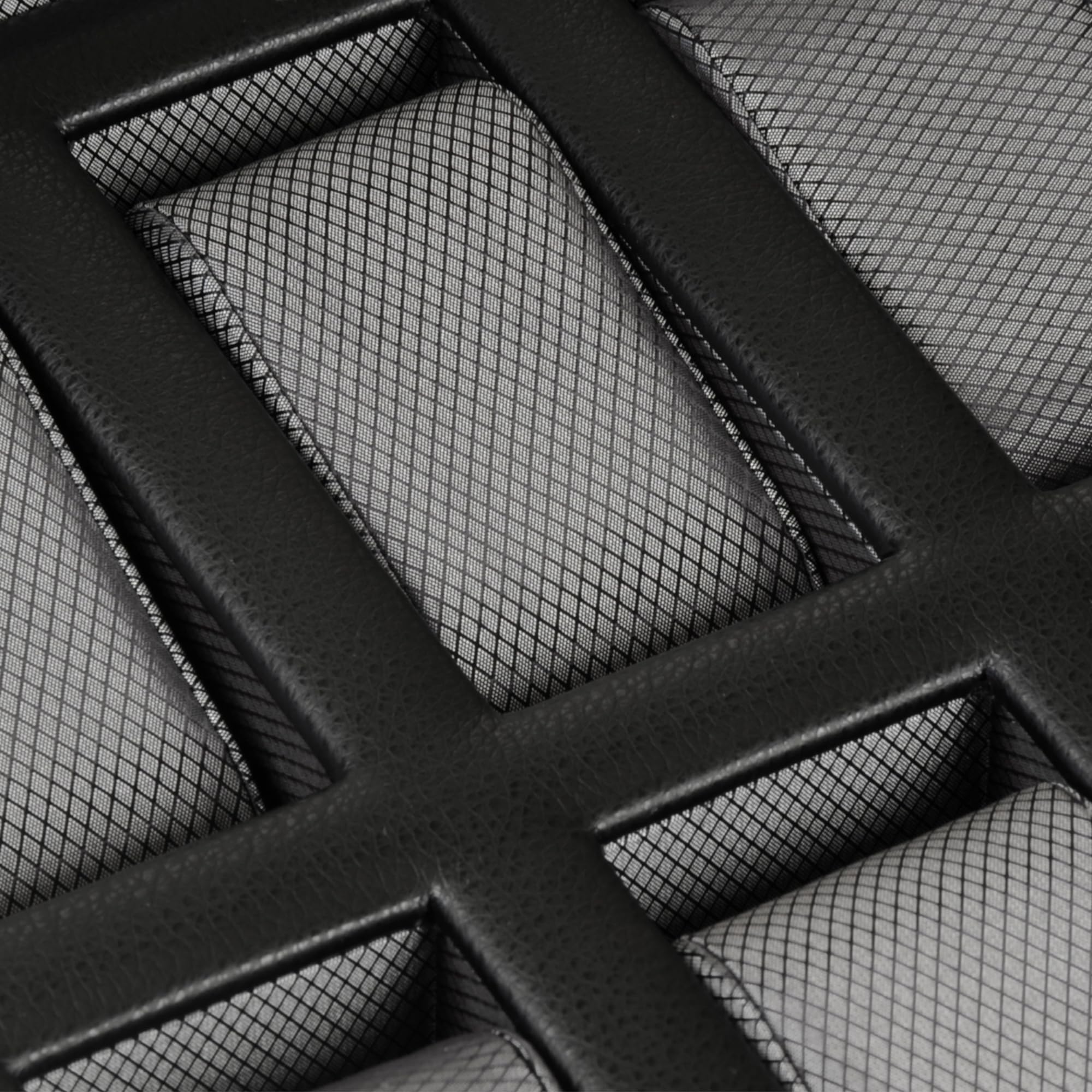 WOLF Windsor 15-Piece Watch Box, Black - Features 15 Watch Compartments & Vegan Leather Exterior