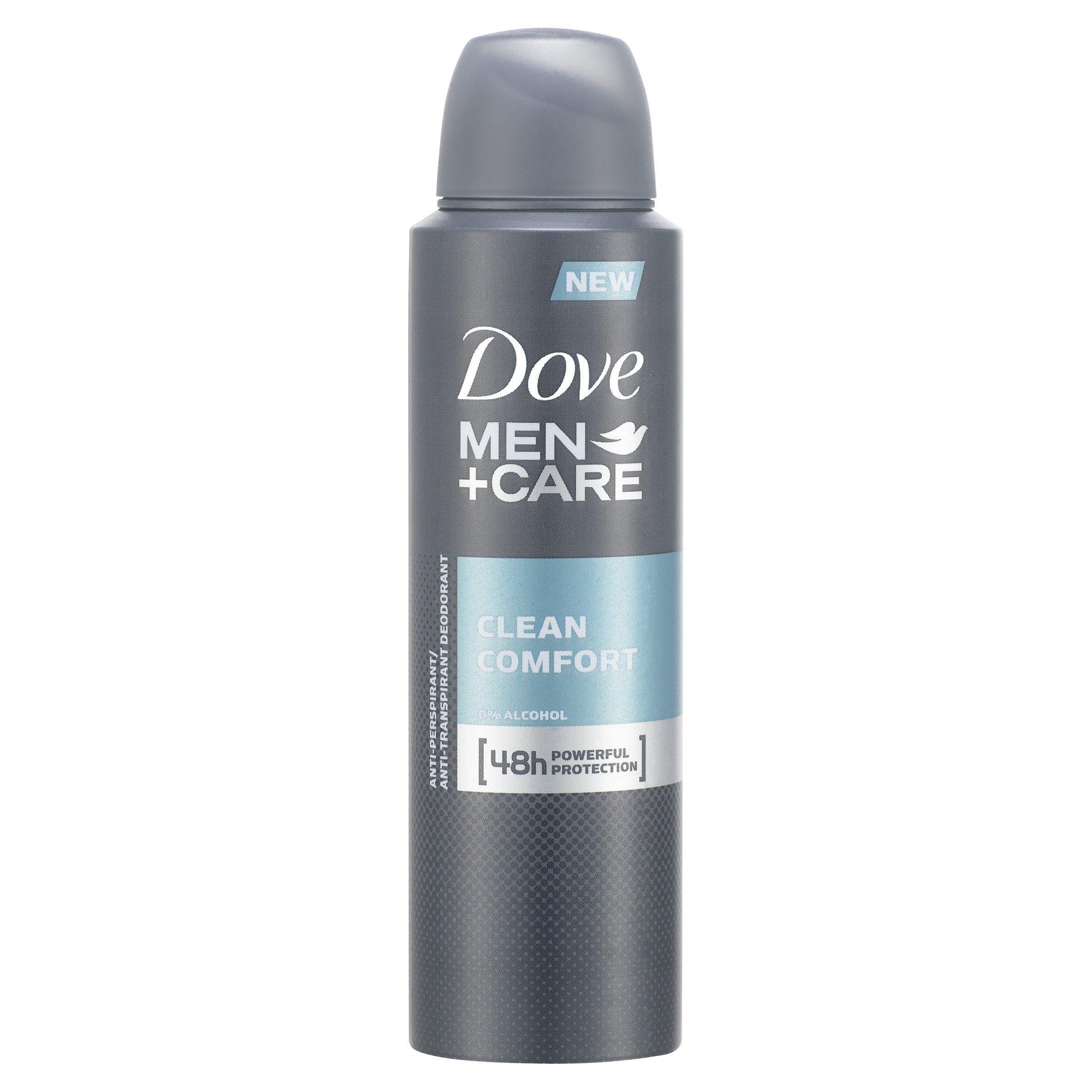 Dove For Men Dove Care Clean Comfort Aerosol Anti-Perspirant Deodorant 150 ml - Pack of 3
