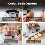 VonShef 3 in 1 Egg Boiler Poacher Omelette Maker Stainless Steel 500W 16 Eggs view 5