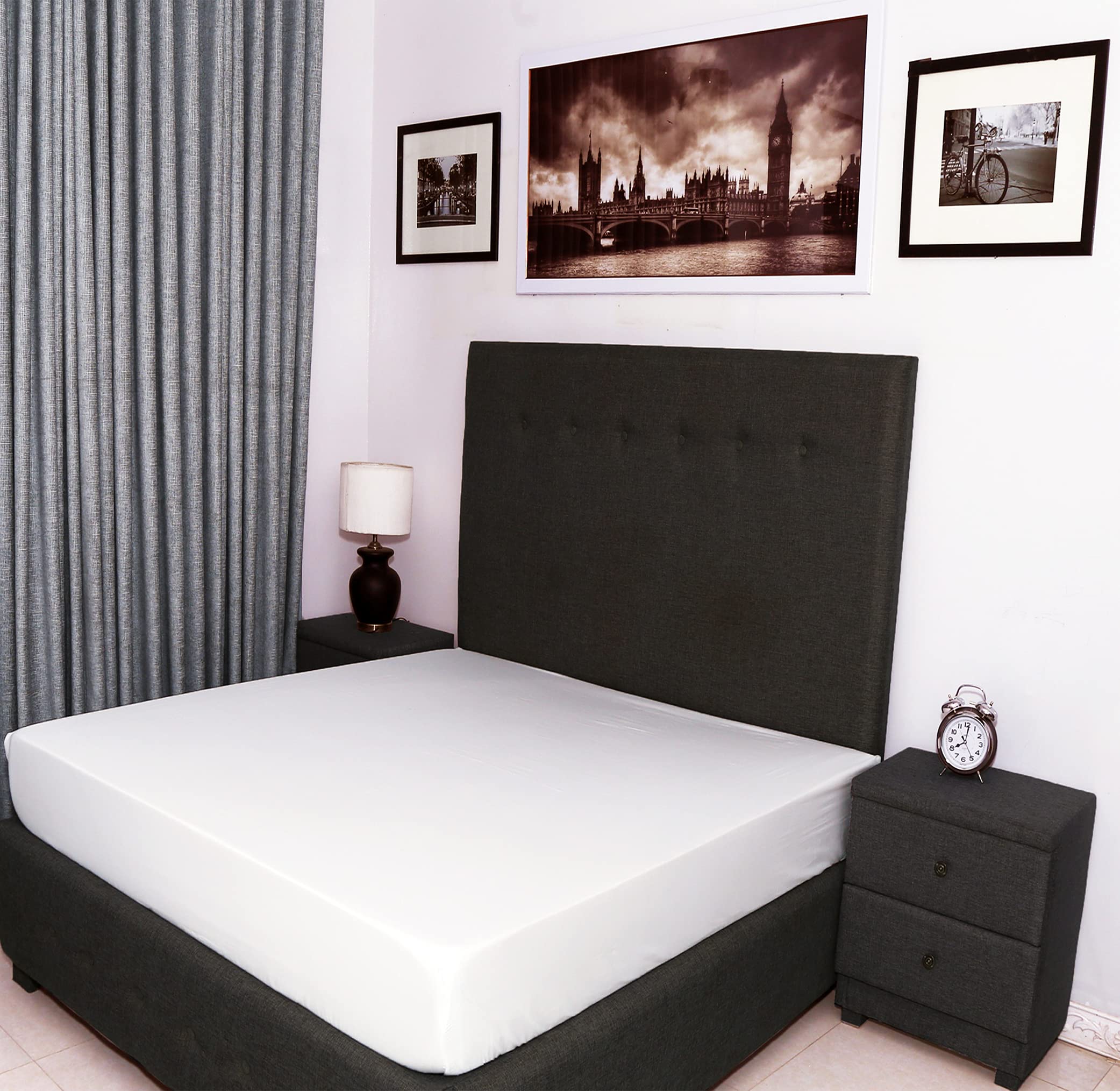 Bed Thread - Egyptian Cotton Super King Fitted Sheet, 400 Thread Count Long Staple Cotton Sateen Super King King Bed Fitted Sheet Bed Sheet, 100% Cotton Deep Pocket Off White Fitted Sheet Super King