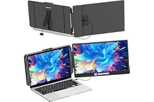 Maxfree S1 Laptop Screen Extender - 14'' Laptop Monitor Extender Dual Screen Plug & Play, 1080P FHD Portable Monitor for 13-17'' Laptops, Compatible with macOS/Windows/Dex/Android/Switch/PS5
