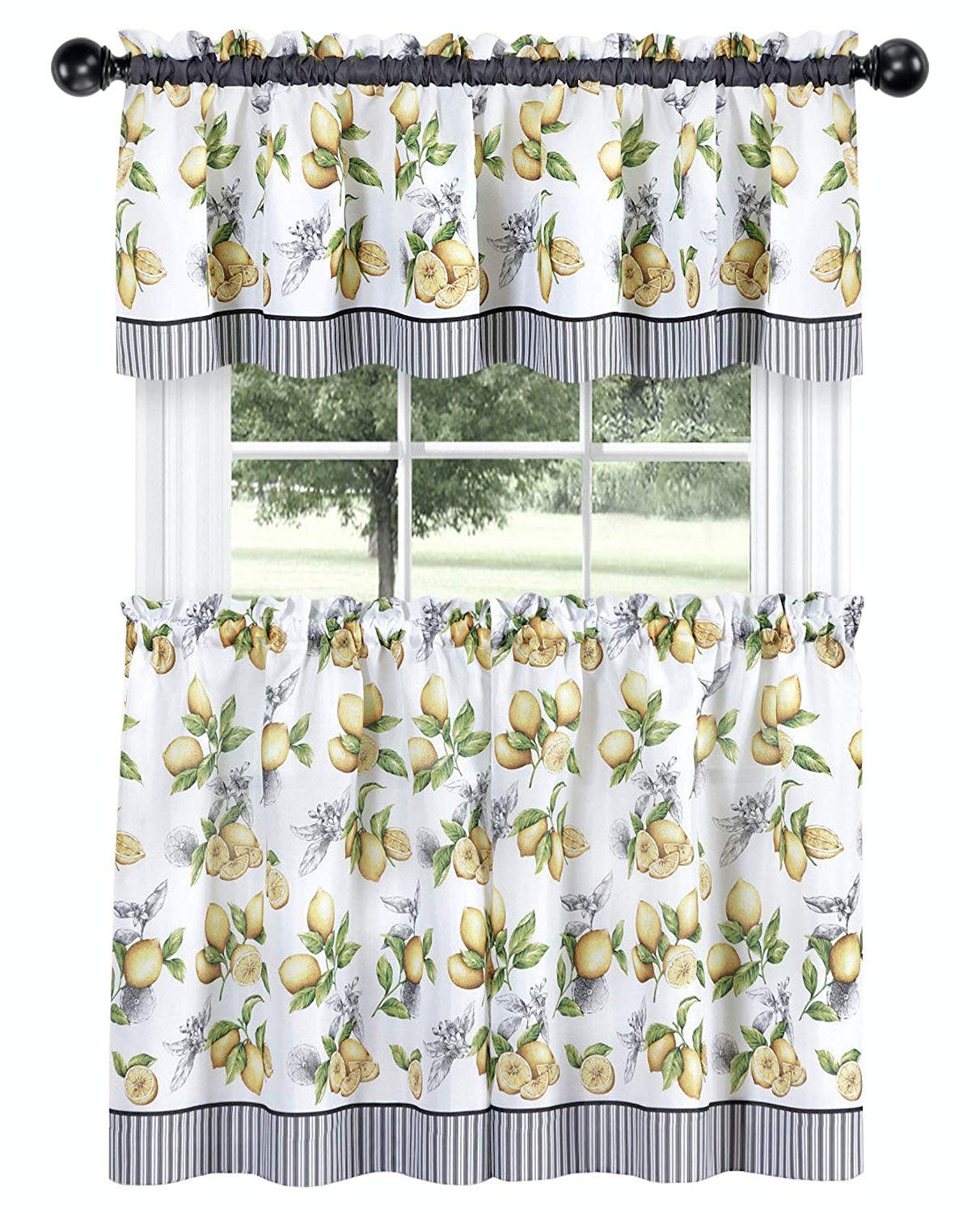 Best yellow and red french kitchen curtains