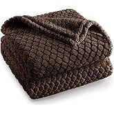 Exclusivo Mezcla Fleece Throw Blanket for Couch and Bed,Extra Soft Warm Decorative Fuzzy Throws for Women,Lightweight Cozy Blankets Size 50x60 Inches, Coffee