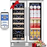 BODEGA 24 Inch Beverage and Wine Refrigerator, Dual Zone Wine Cooler Under Counter, with Independent Temperature Control and 