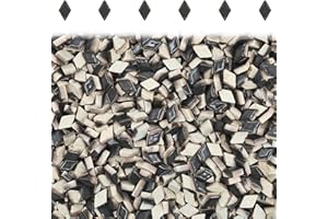 SMANTA Black 120 Pieces Diamond Ceramic Tiles for Crafts, Mosaics Tile Bulk Small Rhombus Ceramic Tiles for DIY Picture Frames Handmade Stepping Stones Coasters Crafts Decoration