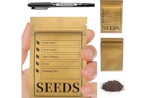 100 Pack Resealable Envelopes for Seed Storage, 3.14 x 4.72 in Small Kraft Paper Organizer With Collecting Template for Flowe