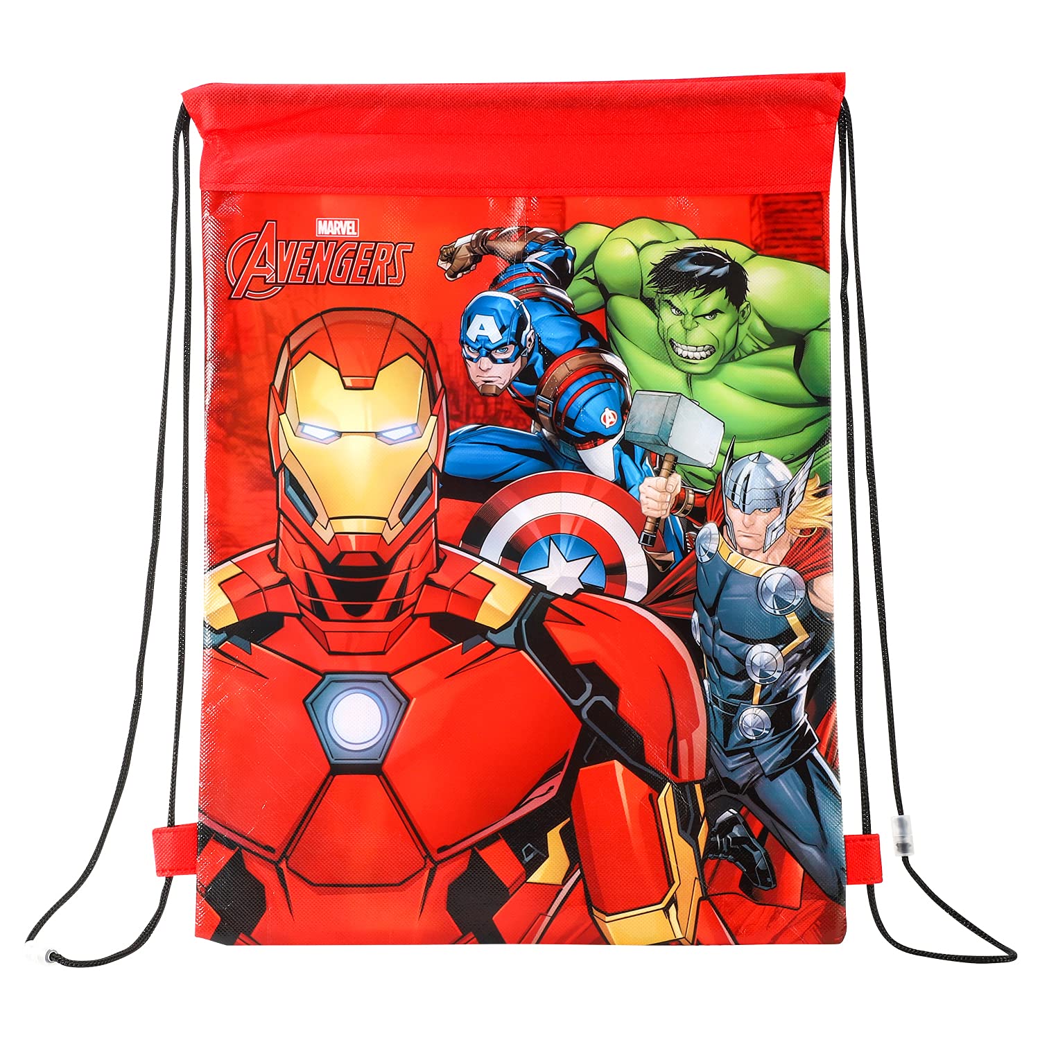 Zawadi Global Avengers Drawstring Bag for Kids - Adjustable PE Kit Gym, School, Swim & Travel Backpack, Lightweight & Waterproof Kids PE Bags, Multicolour Easy to Adjust Bag for Boys & Girls