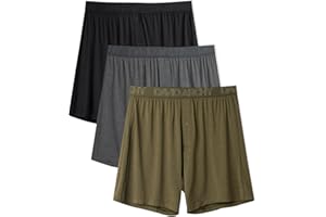 DAVID ARCHY Mens Boxers Soft Rayon Made from Bamboo Boxers for Men Pack Loose Underwear Cooling Mens Boxer Shorts