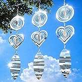 Bird Deterrents for Outside, Reflective 3D Stainless Steel Wind Spinners, Garden Decor, Bird Scare Devices to Keep Woodpeckers, Pigeons Away from Your House, Patio, Orchards
