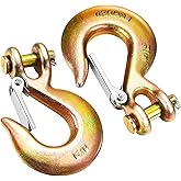 Moxweyeni 2Pack 5/16 Clevis Slip Hook with Safety Latch, Heavy Duty Forged G70 Steel Chain for Deck Hauler Receiver Hitches Trailer Wiring, Winch, Tow, and Chain Hook