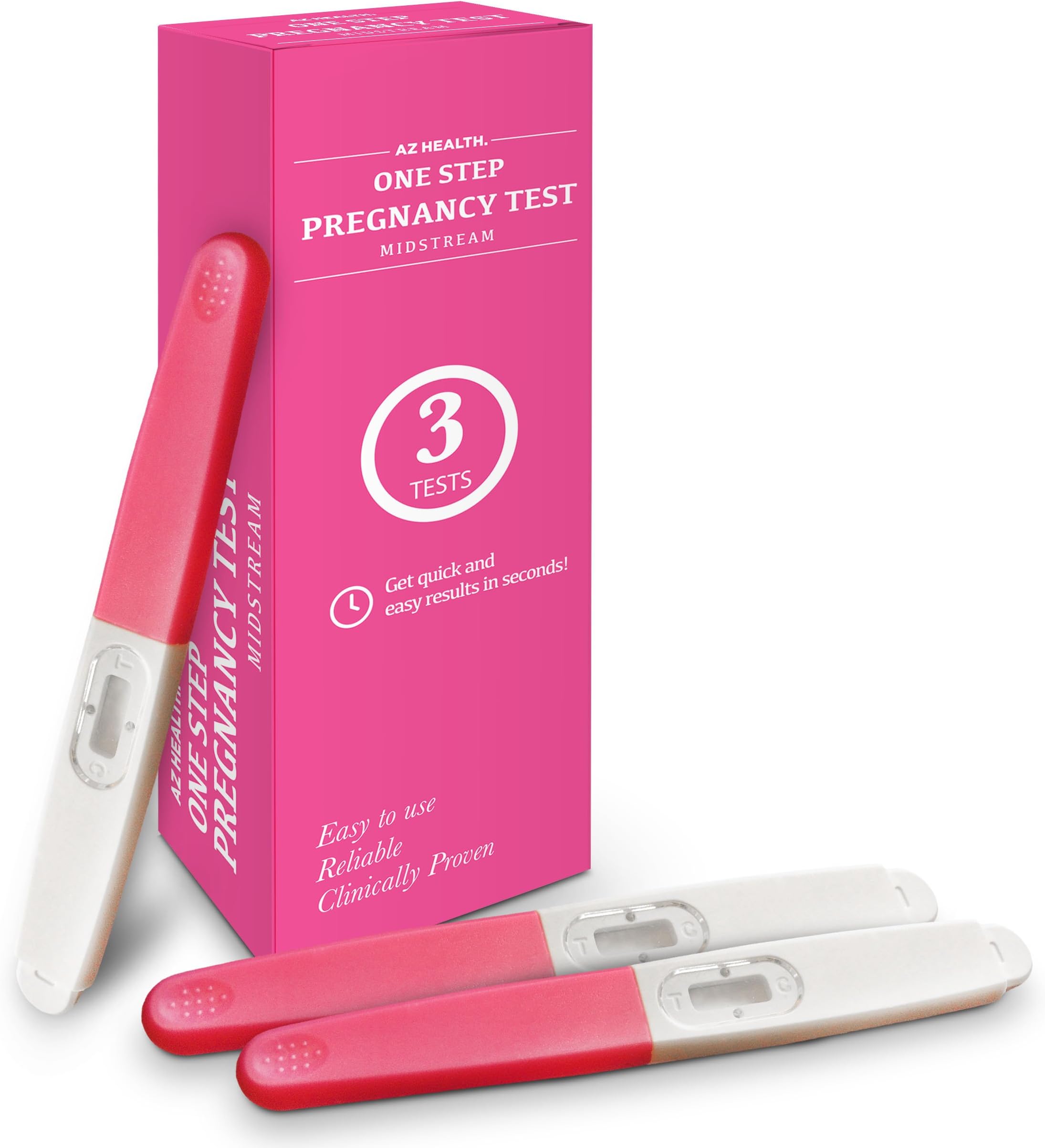 AZHEALTH Early Detection Pregnancy (HCG) Test Kit, Super Sensitive Midstream Sticks, 3 Count