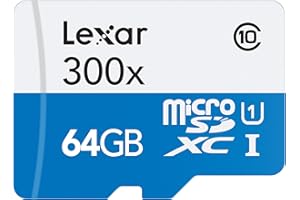 Lexar High-Performance microSDXC 300x 64GB UHS-I/U1 w/Adapter Flash Memory Card - LSDMI64GB1NL300A