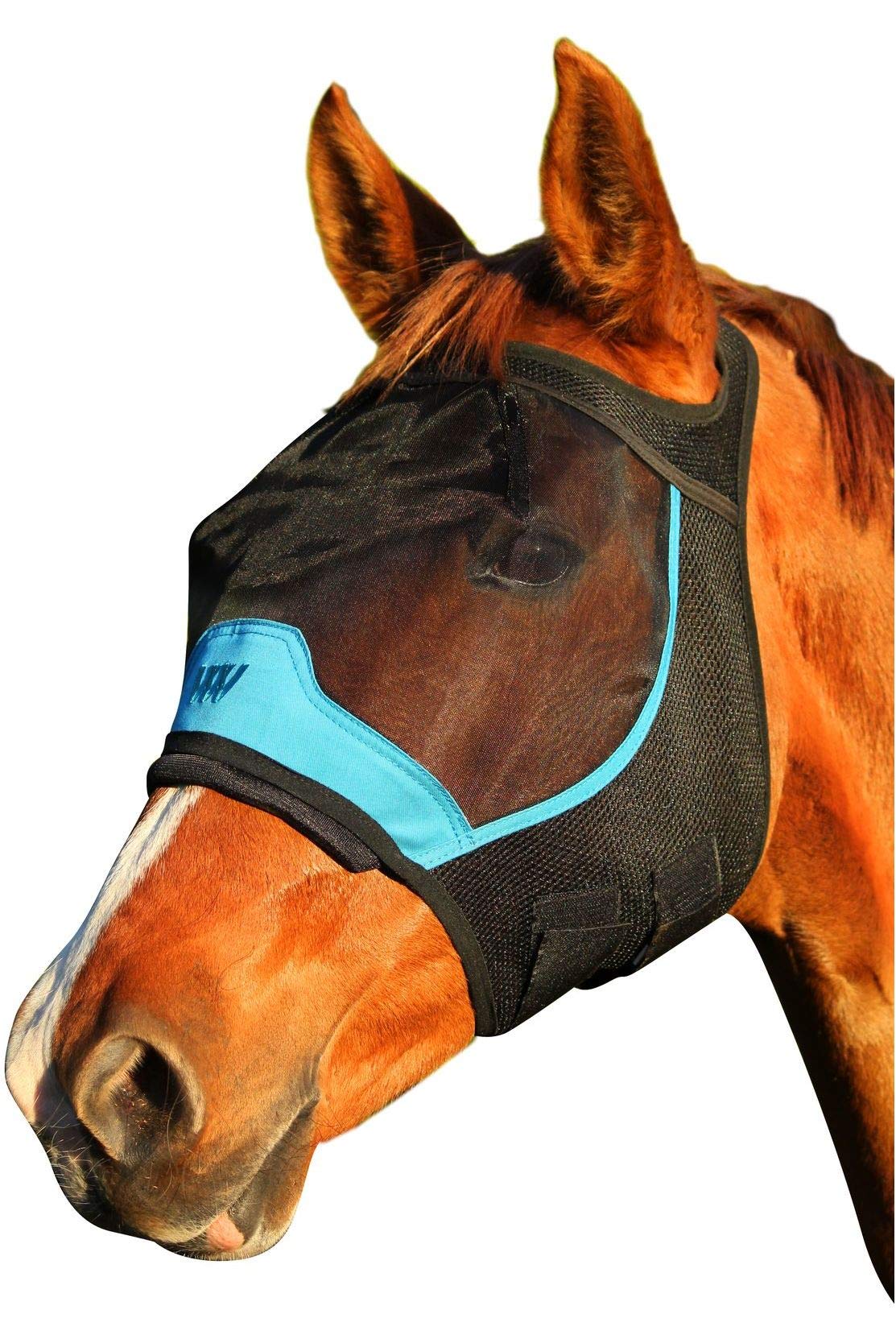 Woof Wear Fly Mask Without Ears - Black Turquoise