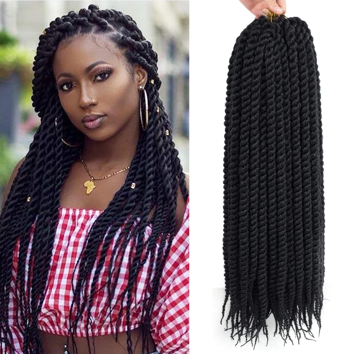 Amazon Com Admutty Havana Twist Crochet Hair 6 Packs 22 Inch Crochet Braids Senegalese Twist Crochet Braiding Hair 1b Beauty