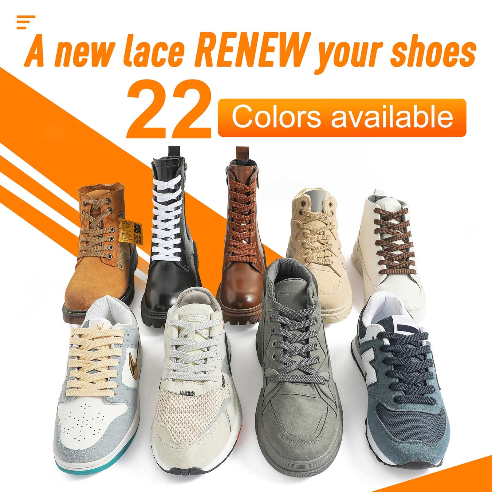 VSUDO Flat Double Layer Shoe Laces for Sneakers, Thick Flat Sneakers Shoelaces
