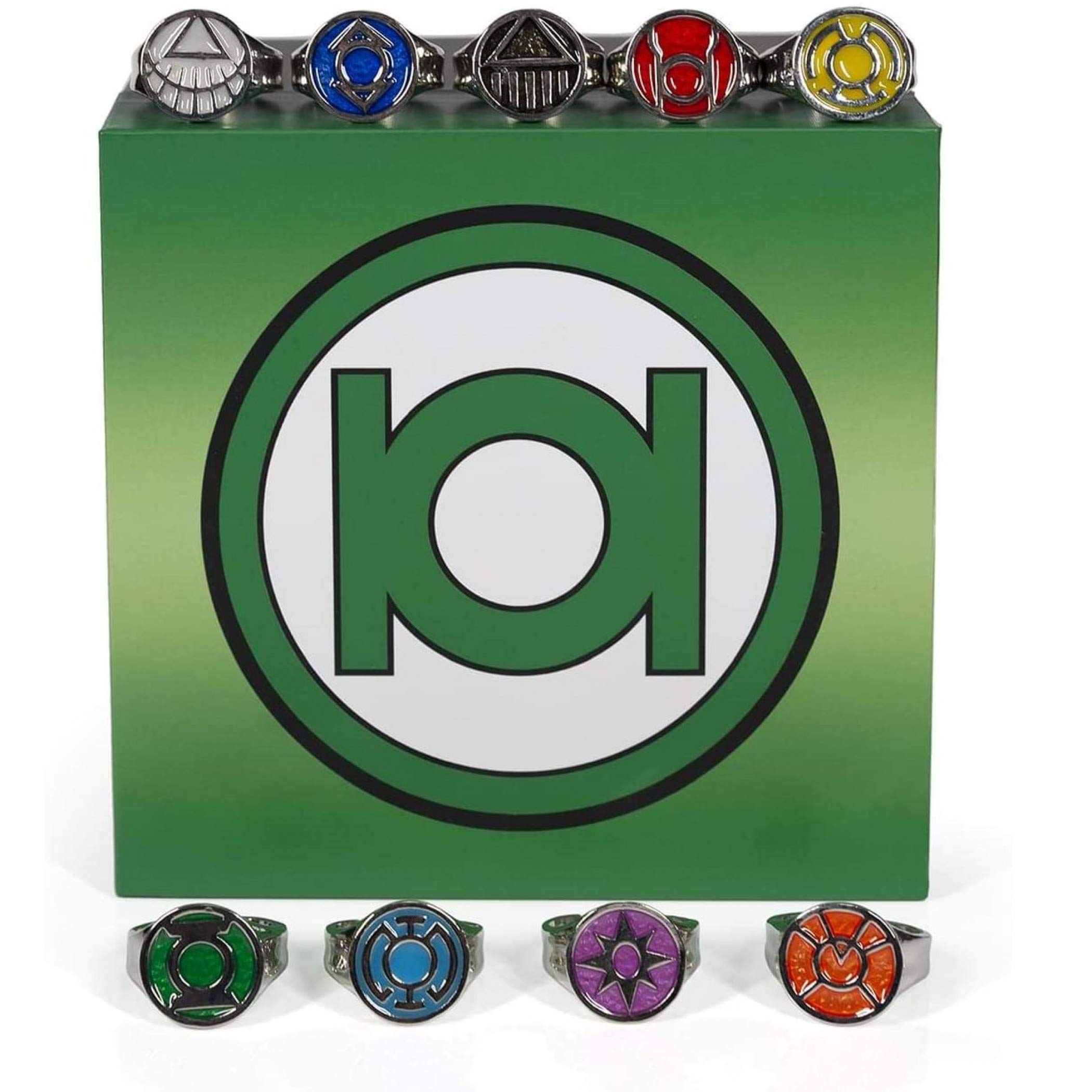 DC Comics Green Lantern Power Rings Emotional Spectrum | Includes 9 Adjustable Rings Featuring Each Emotion