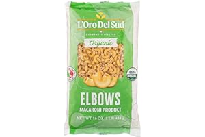 Organic Elbows Pasta, 100% Durum Wheat Italian Pasta, Premium Quality Product of Italy (4 pack x 16 Oz) Non GMO, Vegan, Kosher Certified by L'Oro del Sud