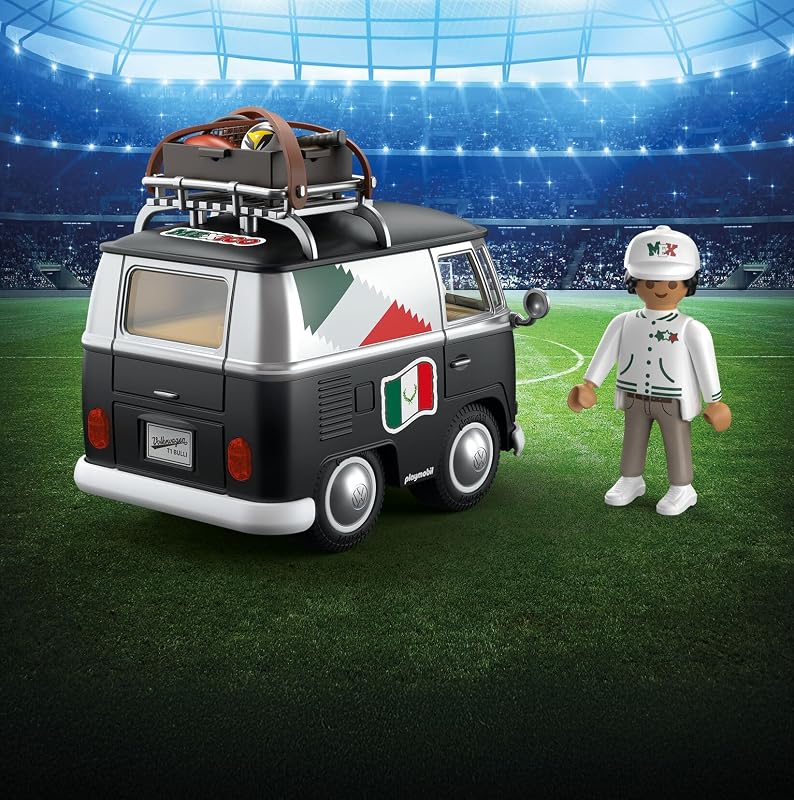 | Volkswagen | Volkswagen T1 Camper Mex Edition | Retro Camper com Equipamento Desportivo, Bagageiro e Folha de Autocolantes | para crianças a partir dos 4 anos | 72315