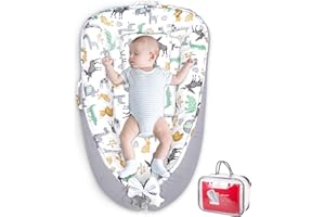 AIBEIRBABY Baby Nest - Baby Lounger for Newborn Pillow, Breathable & Soft 100% Cotton Waffle Cover Co Sleeping for Baby 0-24 Months,Portable Infant Lounger Babies, Baby Floor Seat for Home and Travel