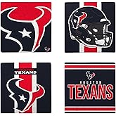FOCO NFL Official Game Day 4-Pack Beverage Drink Stone Coaster Set (Houston Texans)