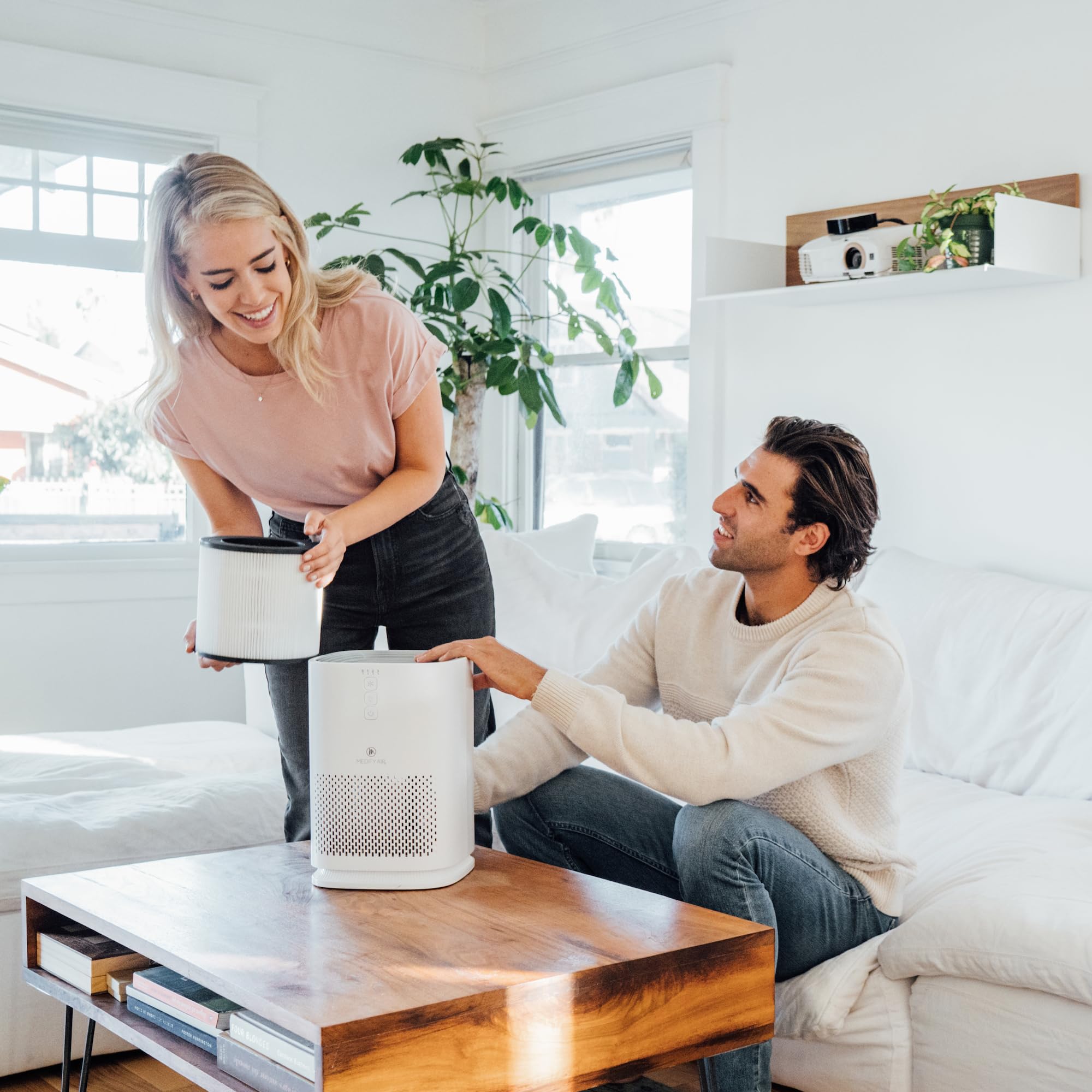 Medify MA-14 Air Purifier with True HEPA H13 Filter | 470 ft² per Hour for Smoke, Odors, Pollen, Pets | Removal to 0.1 Microns | White, 1-Pack