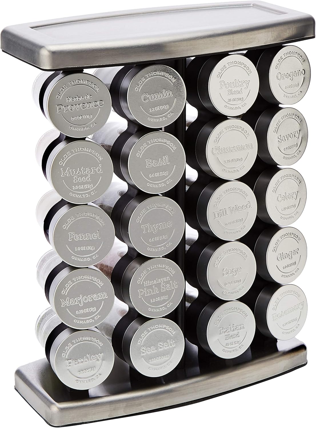 Olde Thompson Ständer für 20 Gewürzbehälter, Edelstahl, Silver: Amazon