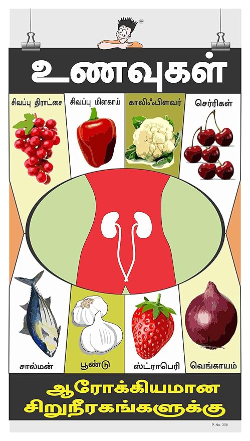 Posterkart Canteen Poster Foods For Healthy Kidneys Tamil 66 Cm X 36 Cm X 1 Cm Amazon In Office Products