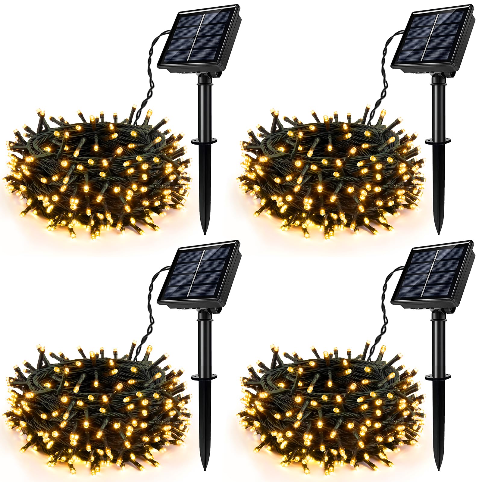 Photo 1 of [4 Pack] Solar String Lights for Outside, 480 LED 157FT Solar Twinkle Light Outdoor with 8 Modes & Memory Function, Waterproof Chrismas Lights for Xmas Tree Party Decorations (Warm White)