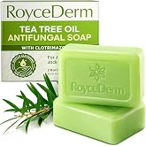 Roycederm Antifungal Bar Soap - Tea tree Oil Soap - Athlete&rsquo;s Foot Treatment for Jock Itch &amp; Ringworm - Medicated Antifungal Soap with Clotrimazole 1% - Tea Tree Oil Scent, 1 Pack