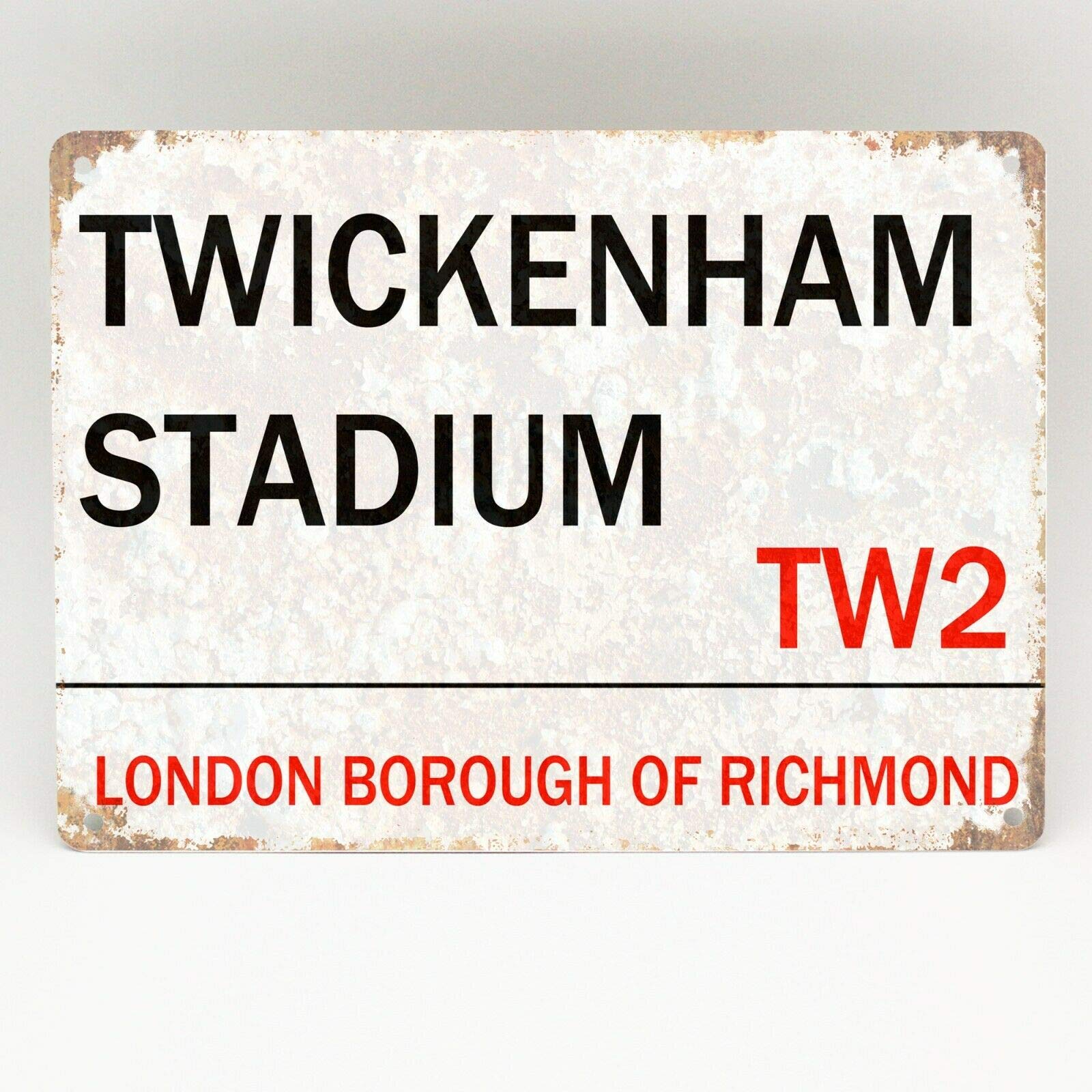 TammieLove METAL STREET SIGN 8X12 INCHES TWICKENHAM Metal Sign RUGBY STADIUM STREET LONDON Man cave England Plaque Gift
