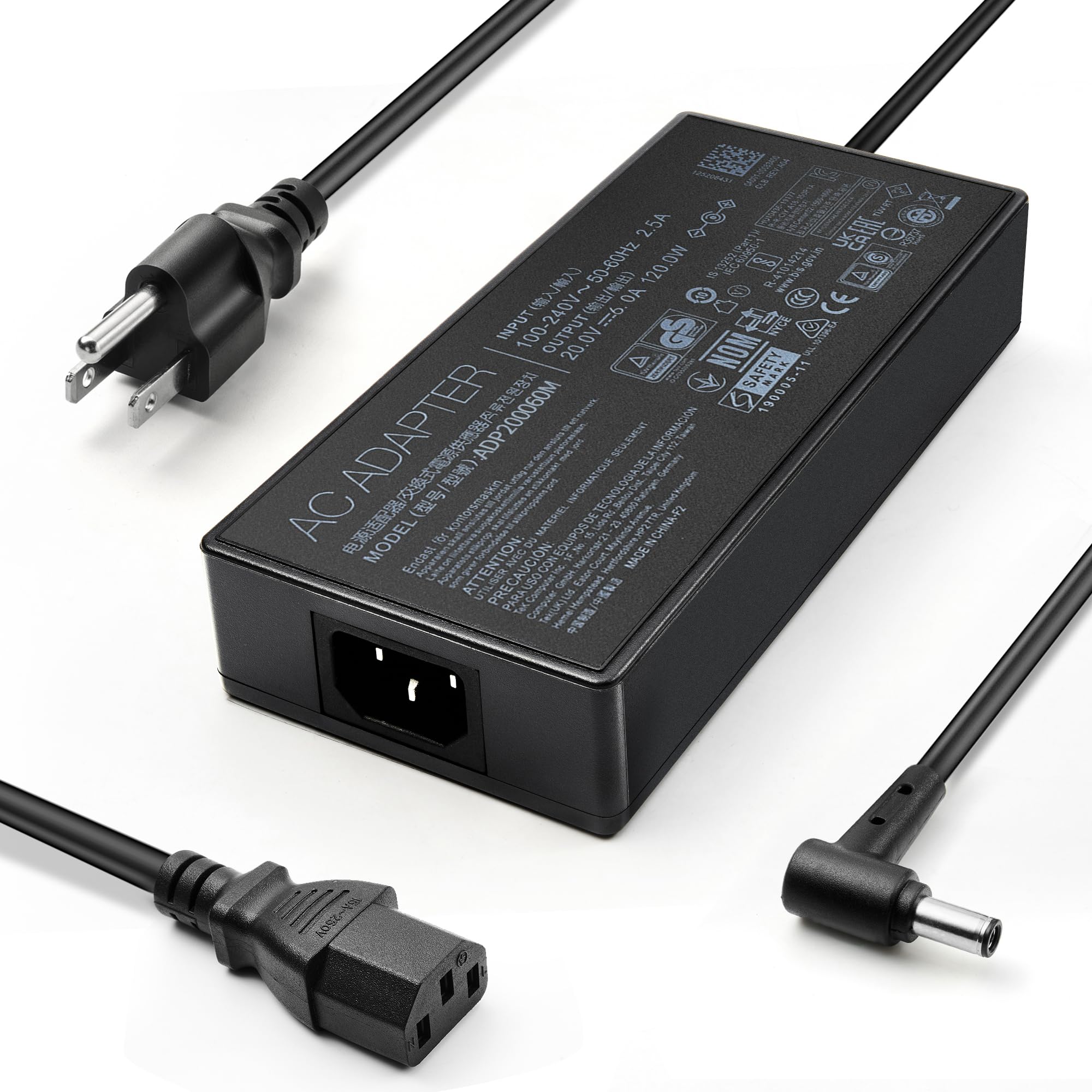 Photo 1 of 120W 20V 6A AC Charger Fit for ASUS Zenbook Pro 15 Flip Q538E Q528E UX534F Q536F Q537F Q546F Q547F Q506F K570Z K570U Chicony Laptop Charger A17-120P2A ADP-120CD B AC Adapter