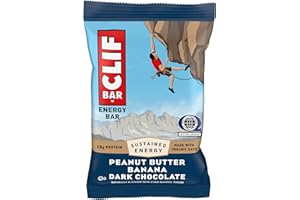 CLIF BAR - Energy Protein Bars - Peanut Butter Banana with Dark Chocolate - Made with Organic Oats - Energy Bars - Non-GMO - (1 Count)