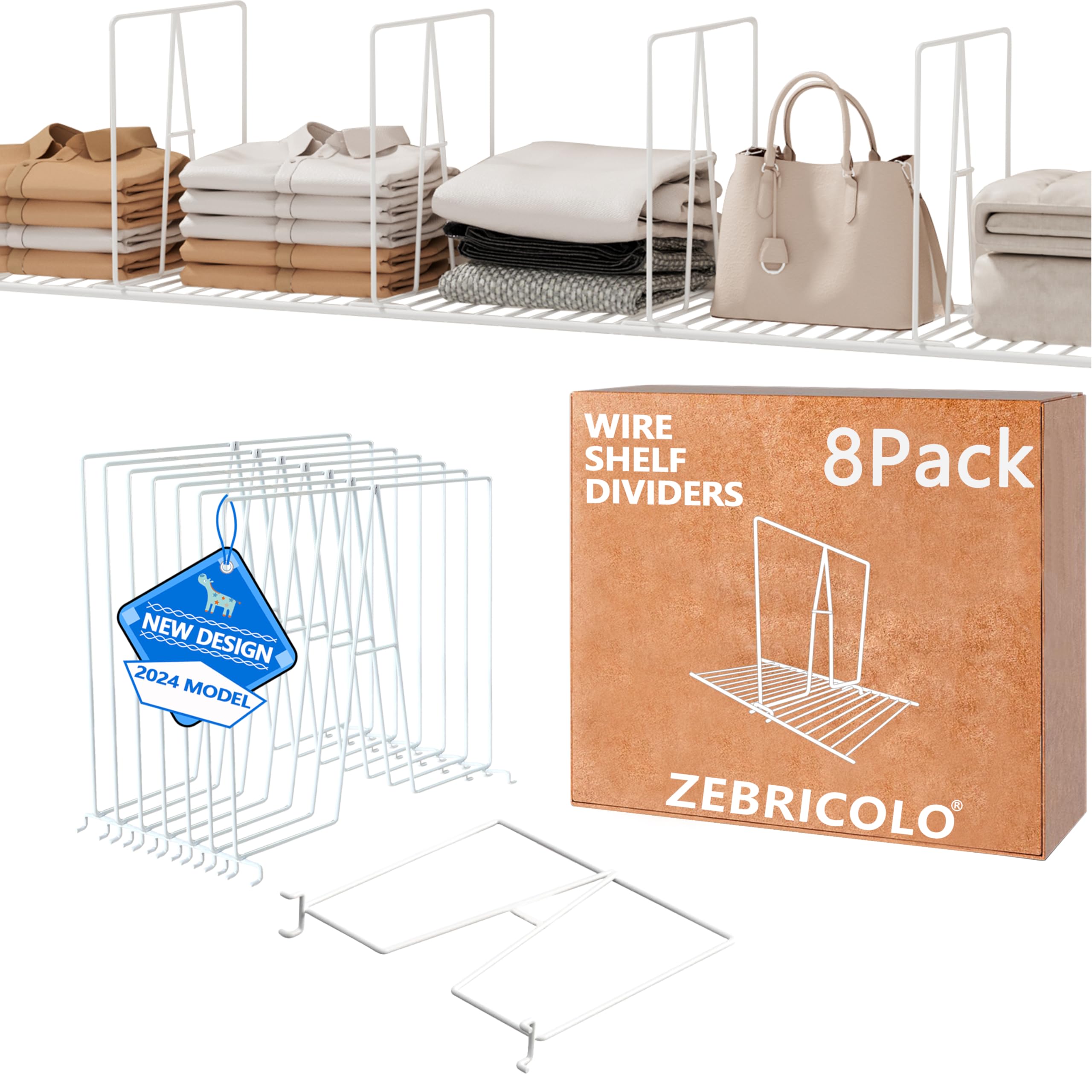ziroland 8-Pack Wire Shelf Dividers