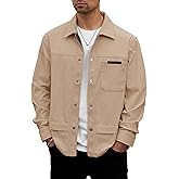 VOGSTART Mens Corduroy Button Jacket Casual Pocket Shirt (S-2XL)