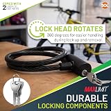 SOL 65cm Cable Bike Lock with Keys Black High-Security Chain for Bicycle view 4