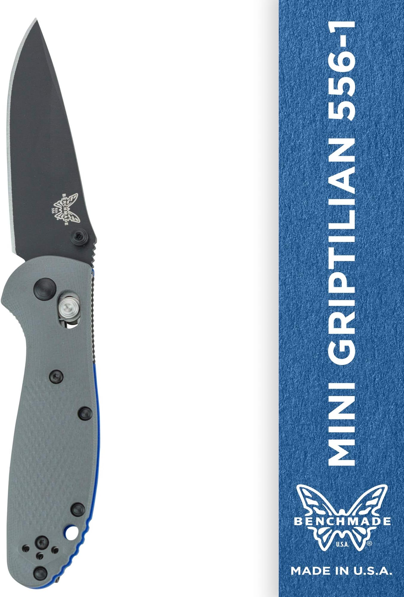 Benchmade - Mini Griptilian 556-1 Knife, Drop-Point Blade