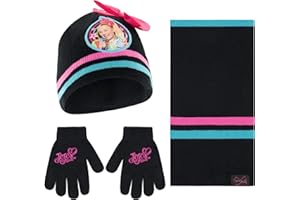 Nickelodeon girls Winter Hat, Scarf, and Kids Gloves Sets, Jojo Siwa Beanie for Ages 4-7Winter Accessory Set
